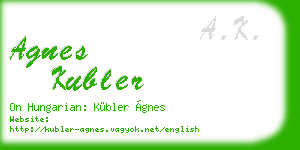 agnes kubler business card