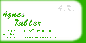 agnes kubler business card